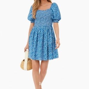 Hyacinth House BLUE DITSY FLORAL PAI MINI DRESS